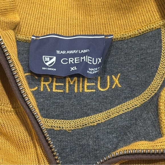 NWOT Daniel Cremieux Mustard and Brown Elbow Patch Quarter Zip Sweater Men's XL - Picture 8 of 11